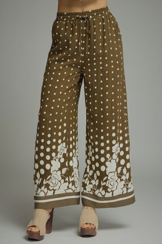 Wide Leg Polka Dot Pants