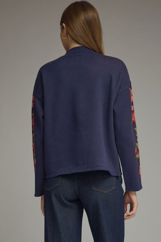 Floral High Neck Sweater