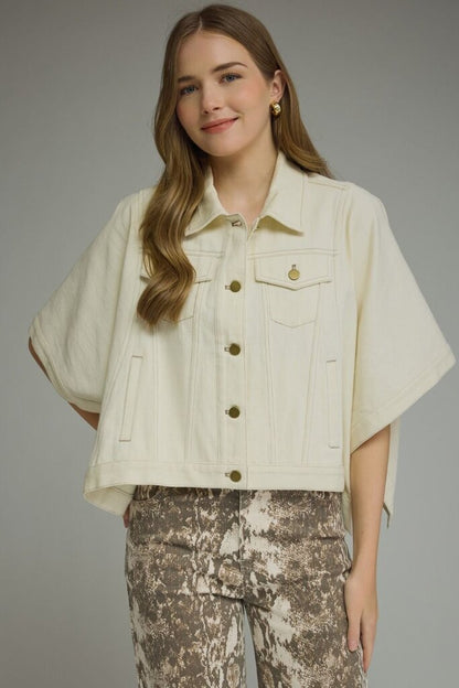 Denim Short Sleeve Wing Jacket