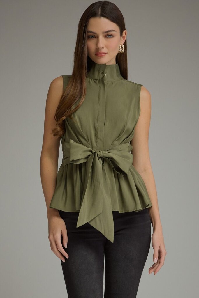 Tie Waist High Neck Top