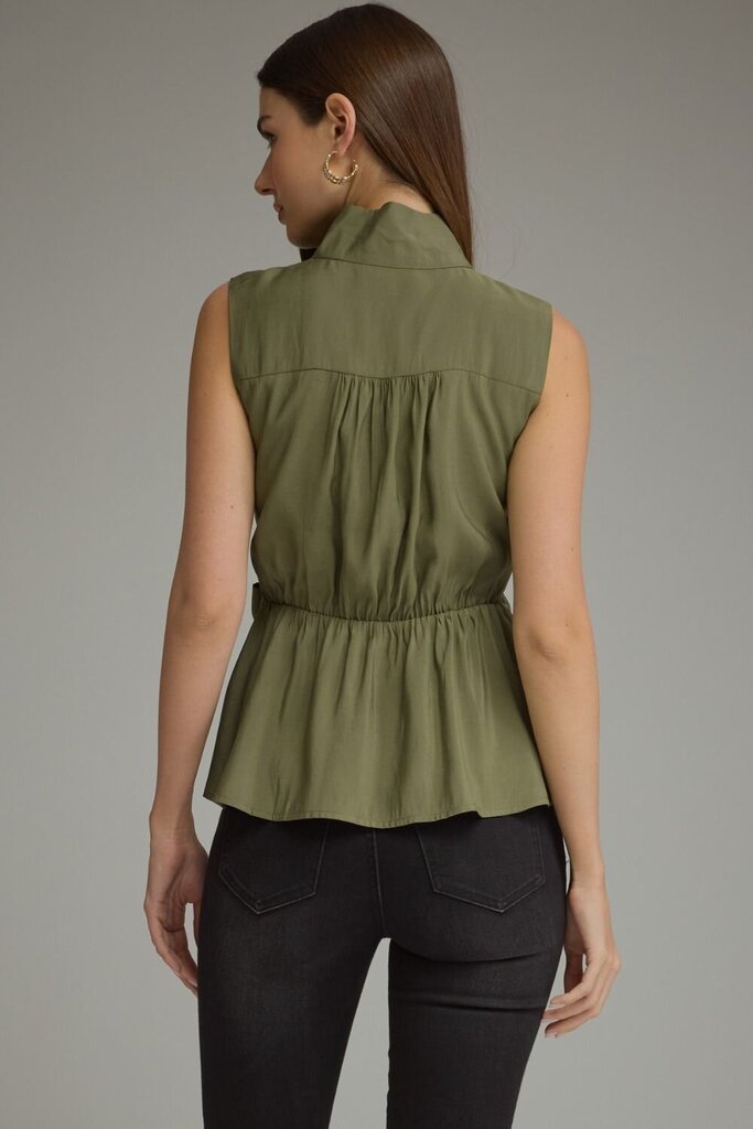 Tie Waist High Neck Top