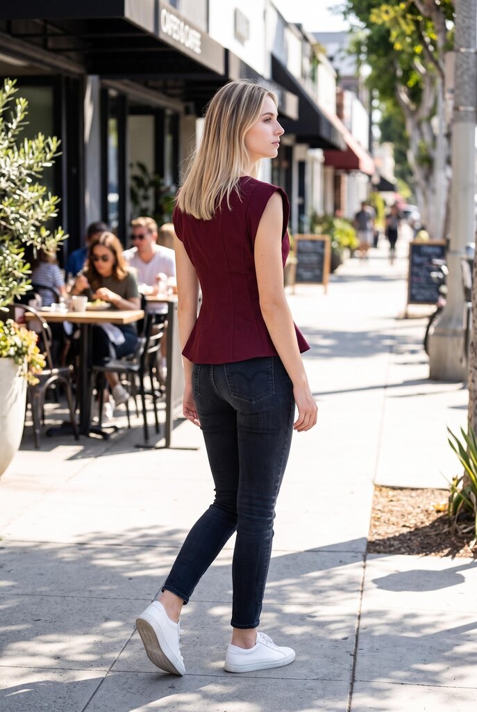 Peplum Cap Sleeve Top