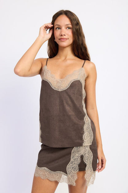 Renna Lace Suede Skort