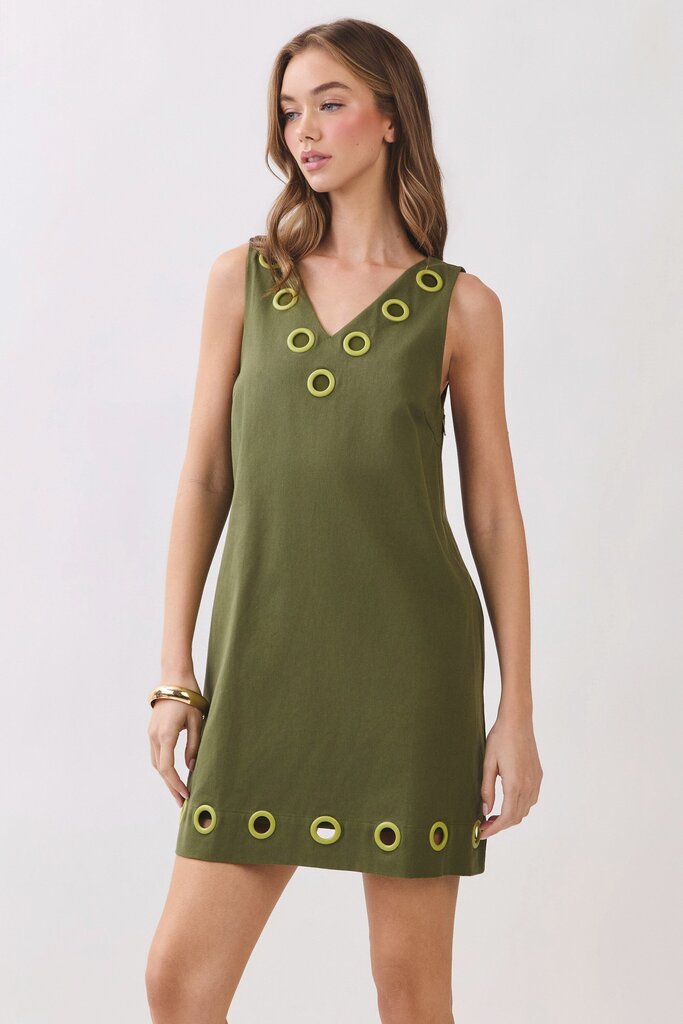 Grommet Mini Dress
