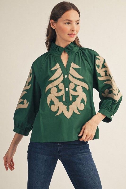 Baroque Applique Detail Top
