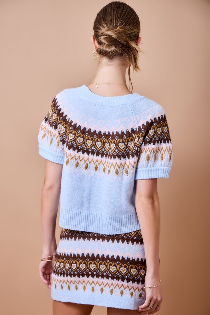Jacquard Puff Sweater