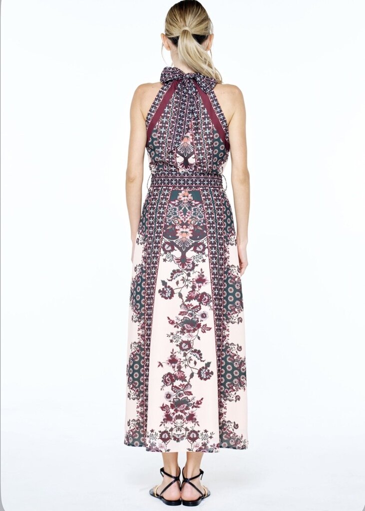 Peta Floral Print Halter Maxi Dress
